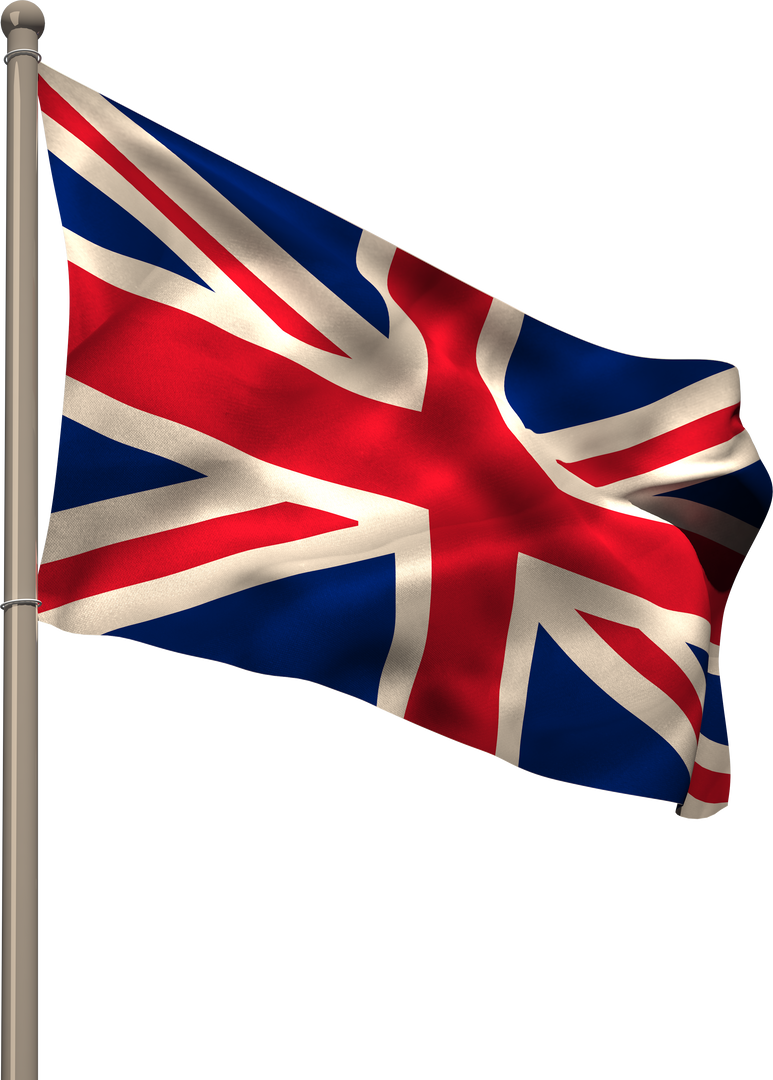 Transparent Union Jack Flag Waving on Metal Flagpole - Download Free Stock Images Pikwizard.com