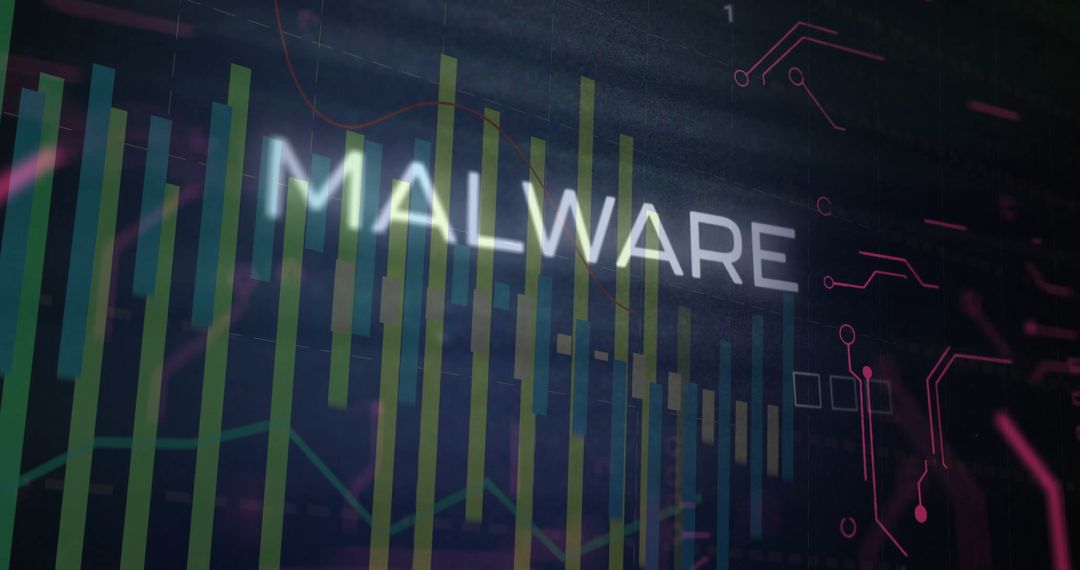 Glowing 'MALWARE' Displayed on Cybersecurity Dashboard