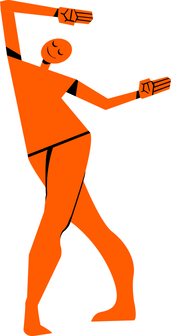 Abstract Modern Dancer Silhouette on Transparent Background