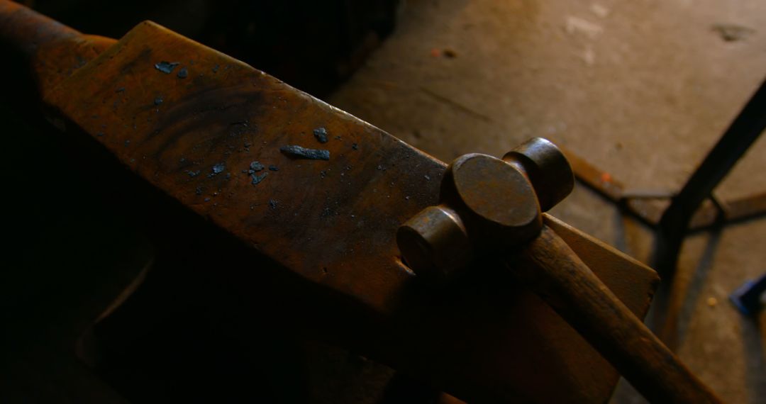 Close-up of Hammer on Anvil in Workshop - Free Images, Stock Photos and Pictures on Pikwizard.com