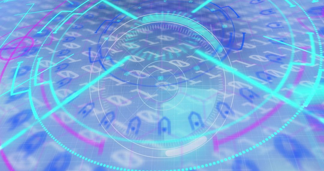 Futuristic Digital Data Processing Interface Background