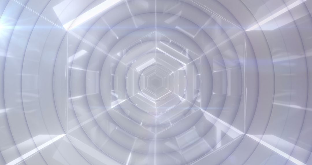 Futuristic Hexagonal Tunnel with Abstract Light Effects