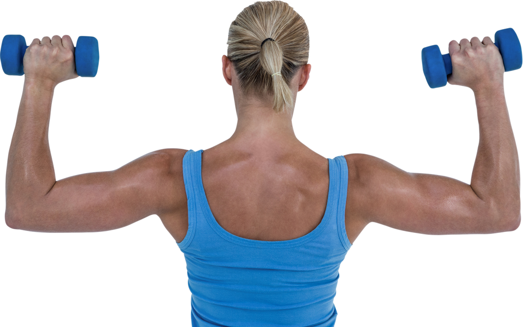 Transparent Fit Woman Lifting Blue Dumbbells - Download Free Stock Images Pikwizard.com