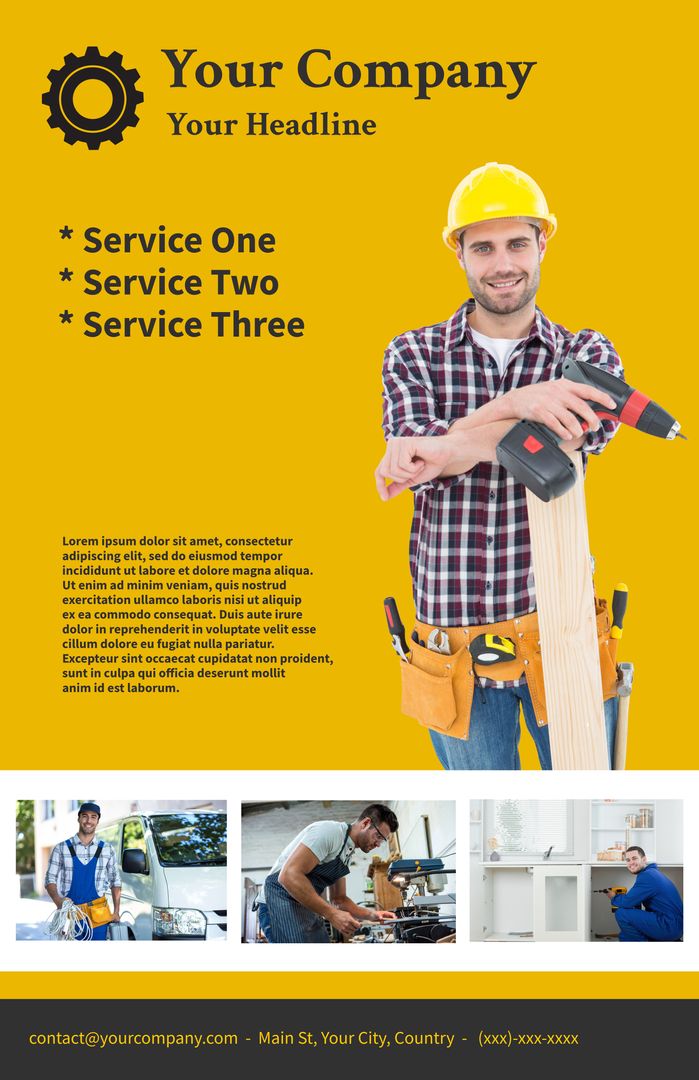 Construction Expert Holding Power Drill For Home Improvement Services