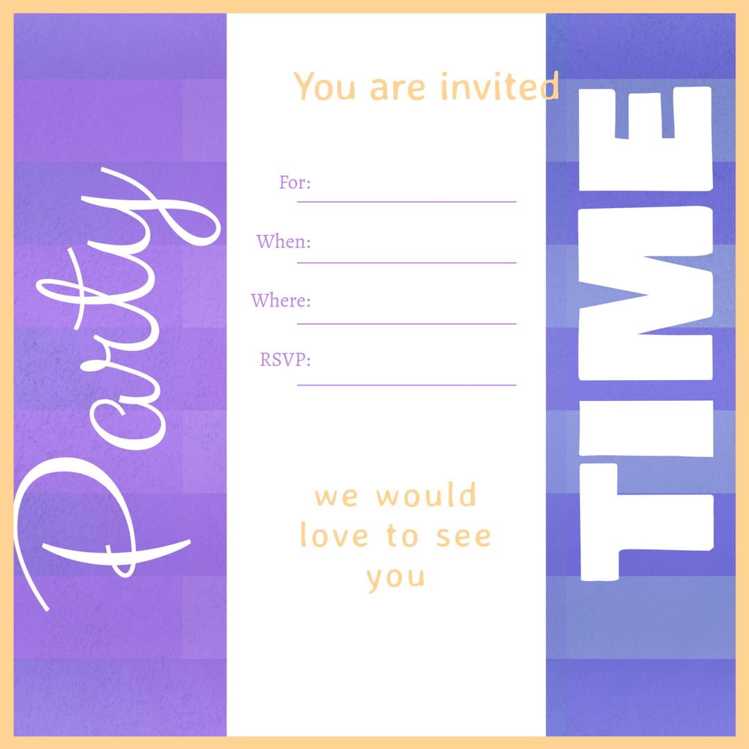 Purple Invitation Template with Bold Typography