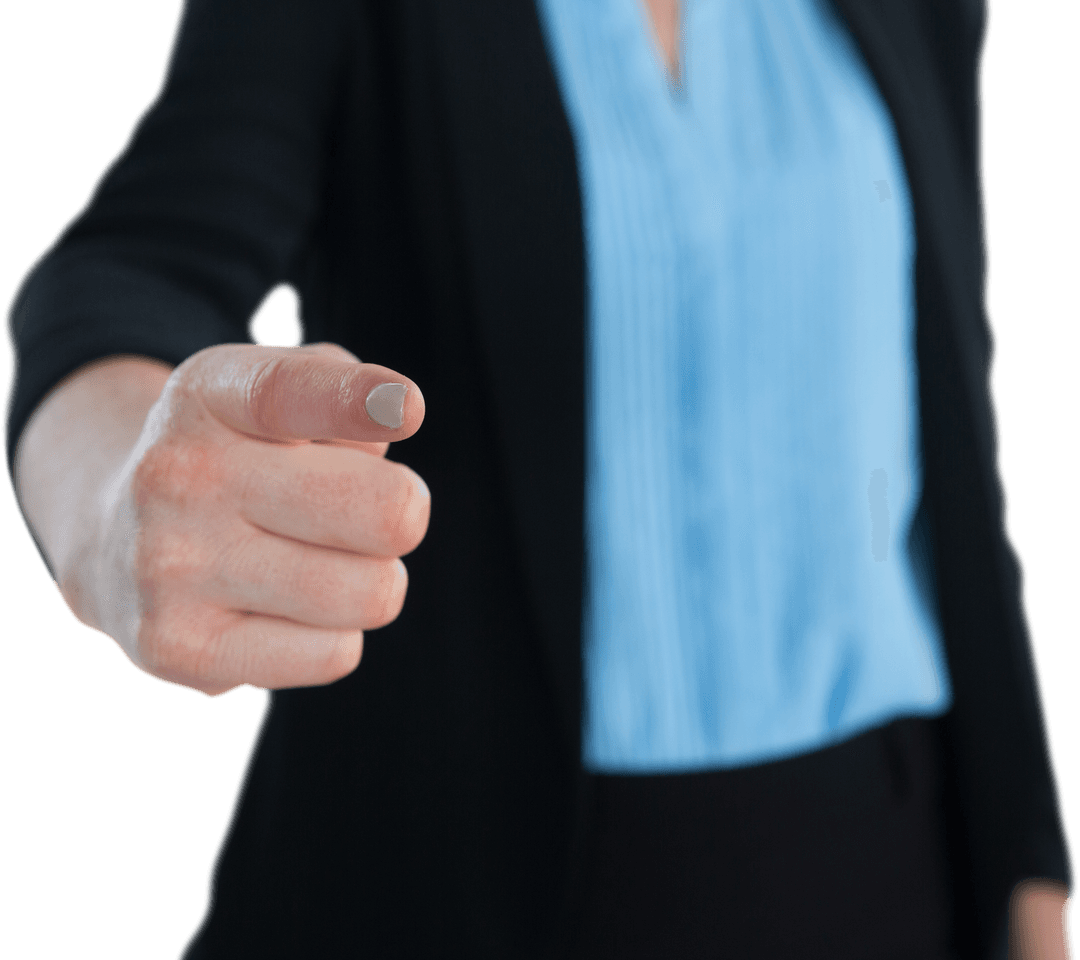 Transparent Businesswoman Using Virtual Interactive Display