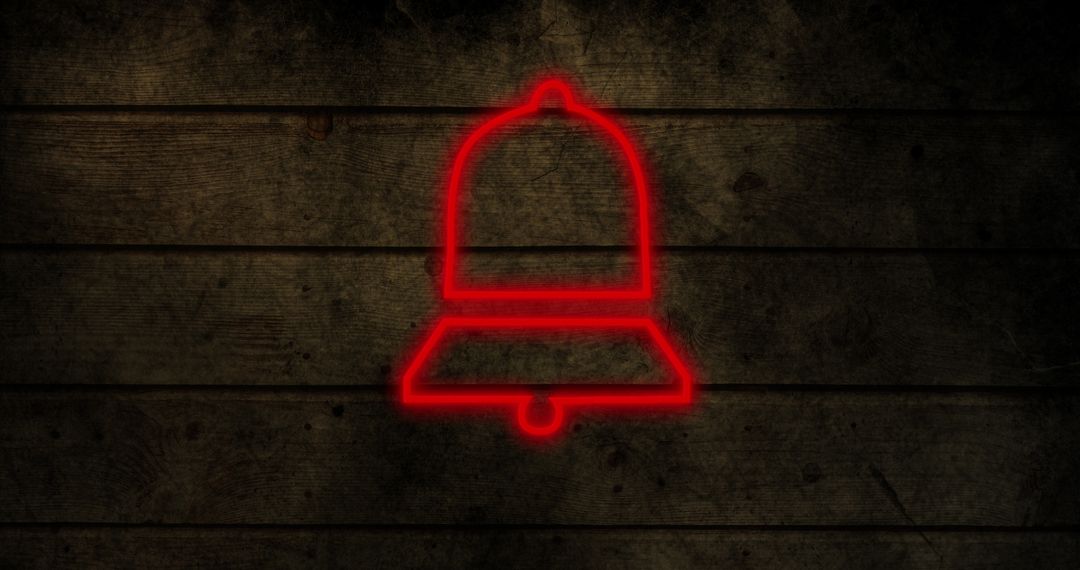 Neon Bell Icon on Rustic Brick Wall - Free Images, Stock Photos and Pictures on Pikwizard.com