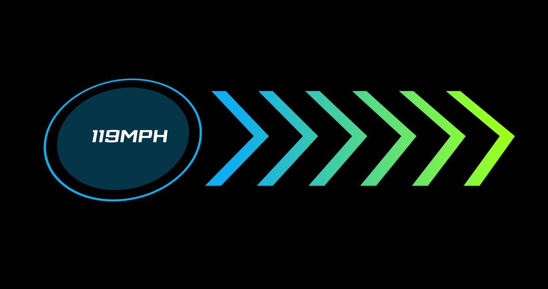 Digital Speedometer Display Showing Speed in MPHz on Black Background