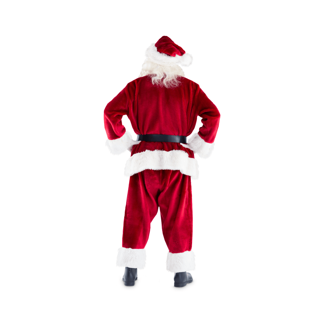 Santa Claus in Traditional Suit on Transparent Background
