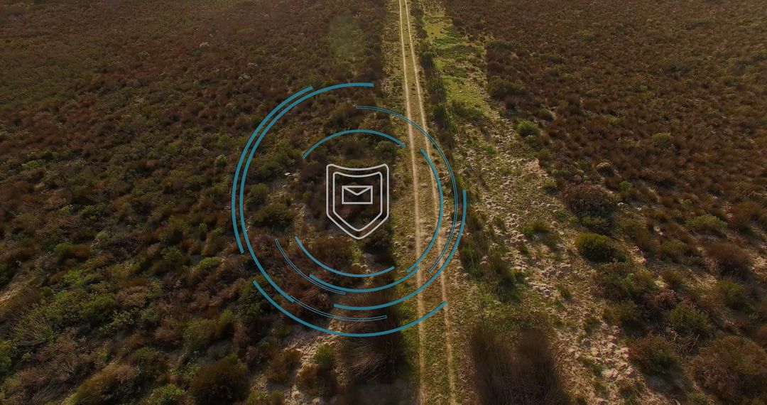 Digital Odyssey: Security Overlay on Expansive Arid Scrubland