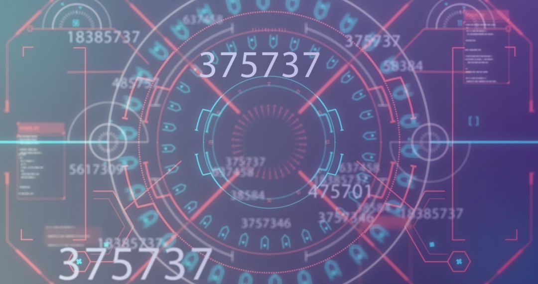 Digital interface with data analytics overlay in technologically advanced style