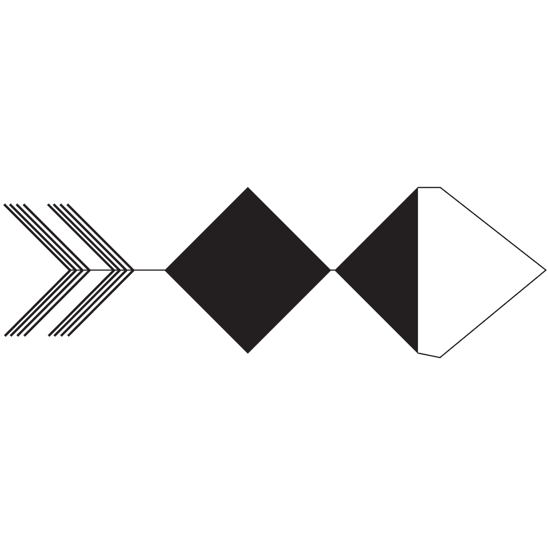 Decorative Black and White Arrow Design on Transparent Background