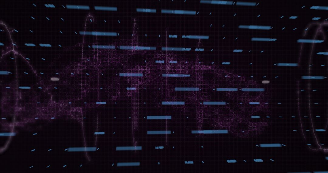 Futuristic Digital Network with Purple Node Connections