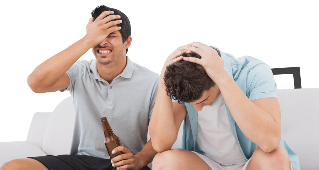 Frustrated Fans with Hands on Heads Transparent Background