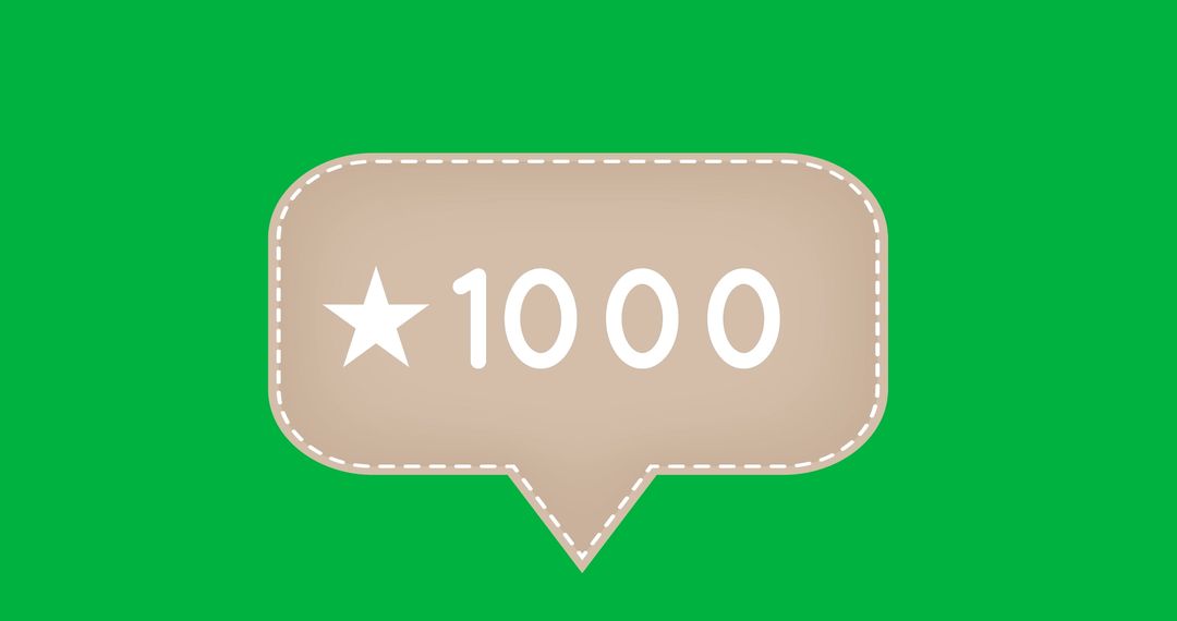 Social Media Notification Bubble with Star Icon on Green Background