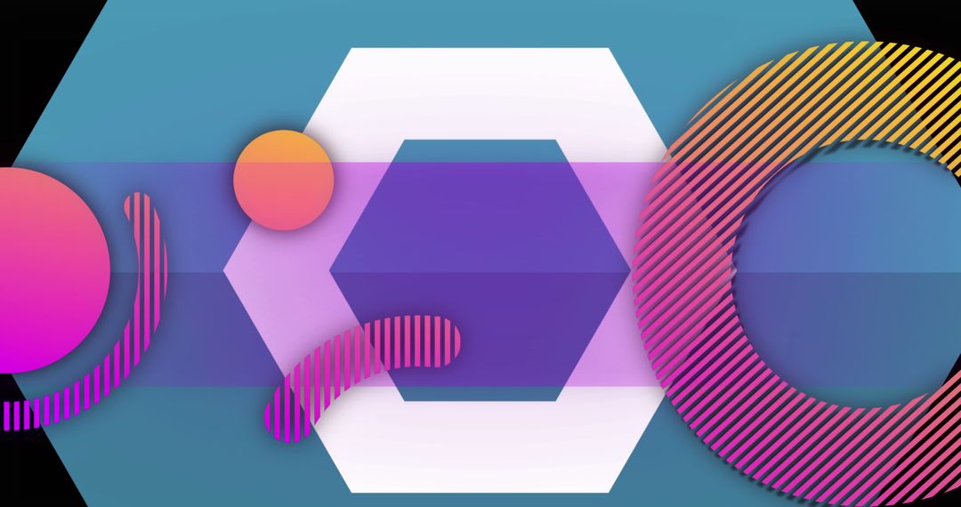 Vibrant Digital Abstract Vector Art with Geometric Shapes