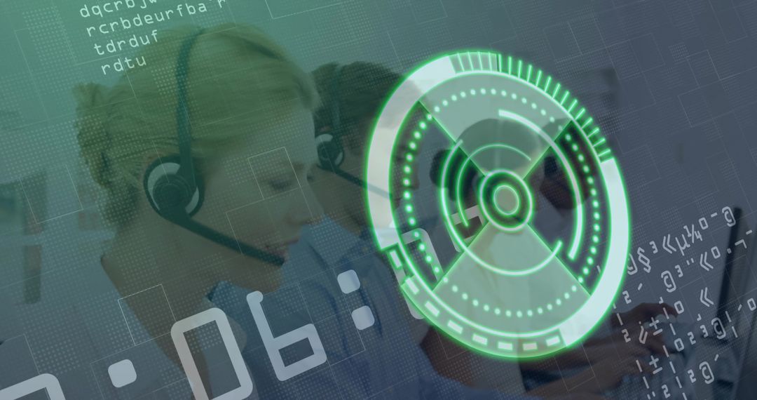 Customer Support Specialist Engaging Clients with Digital Interface