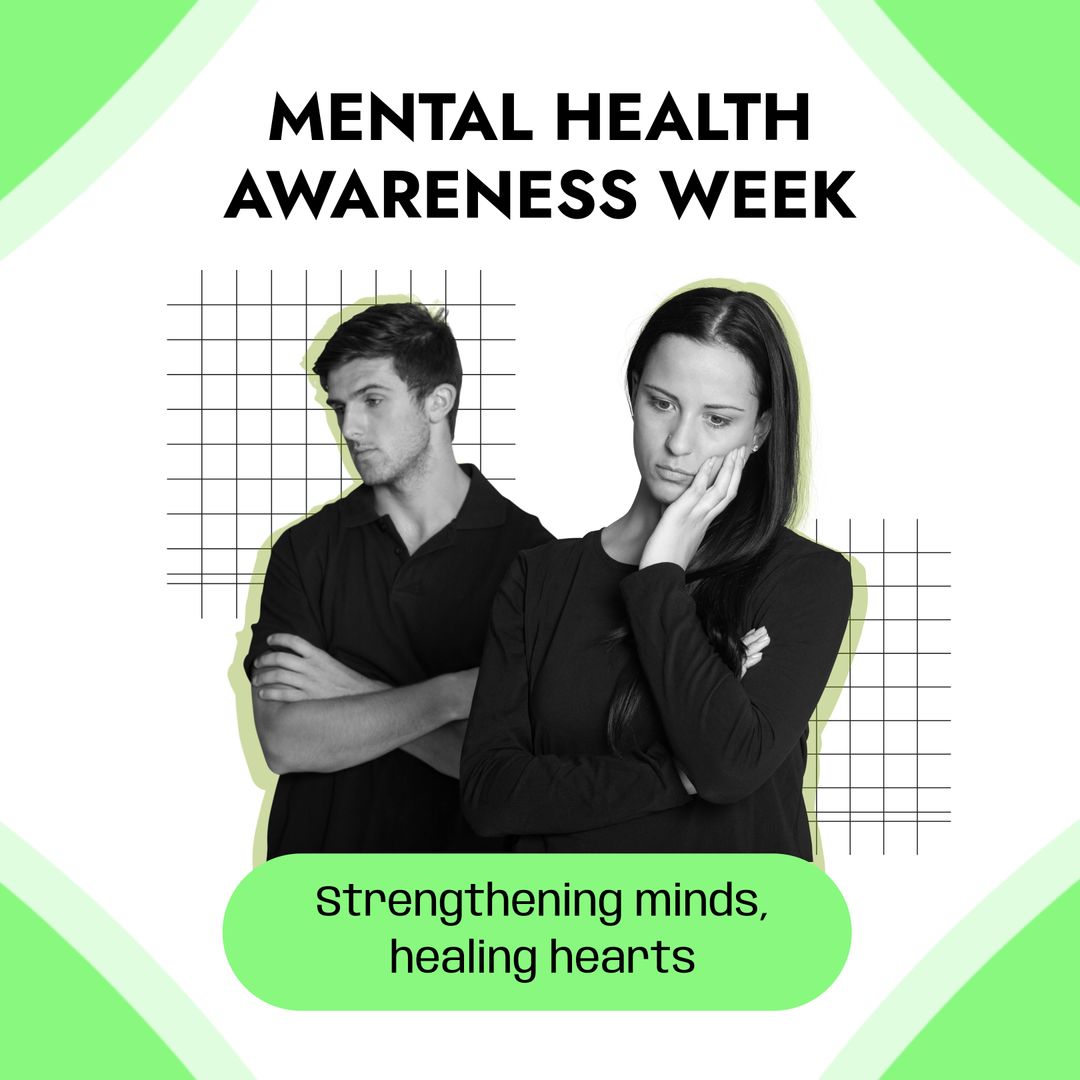 Mental Health Awareness Week with Sad Young Couple