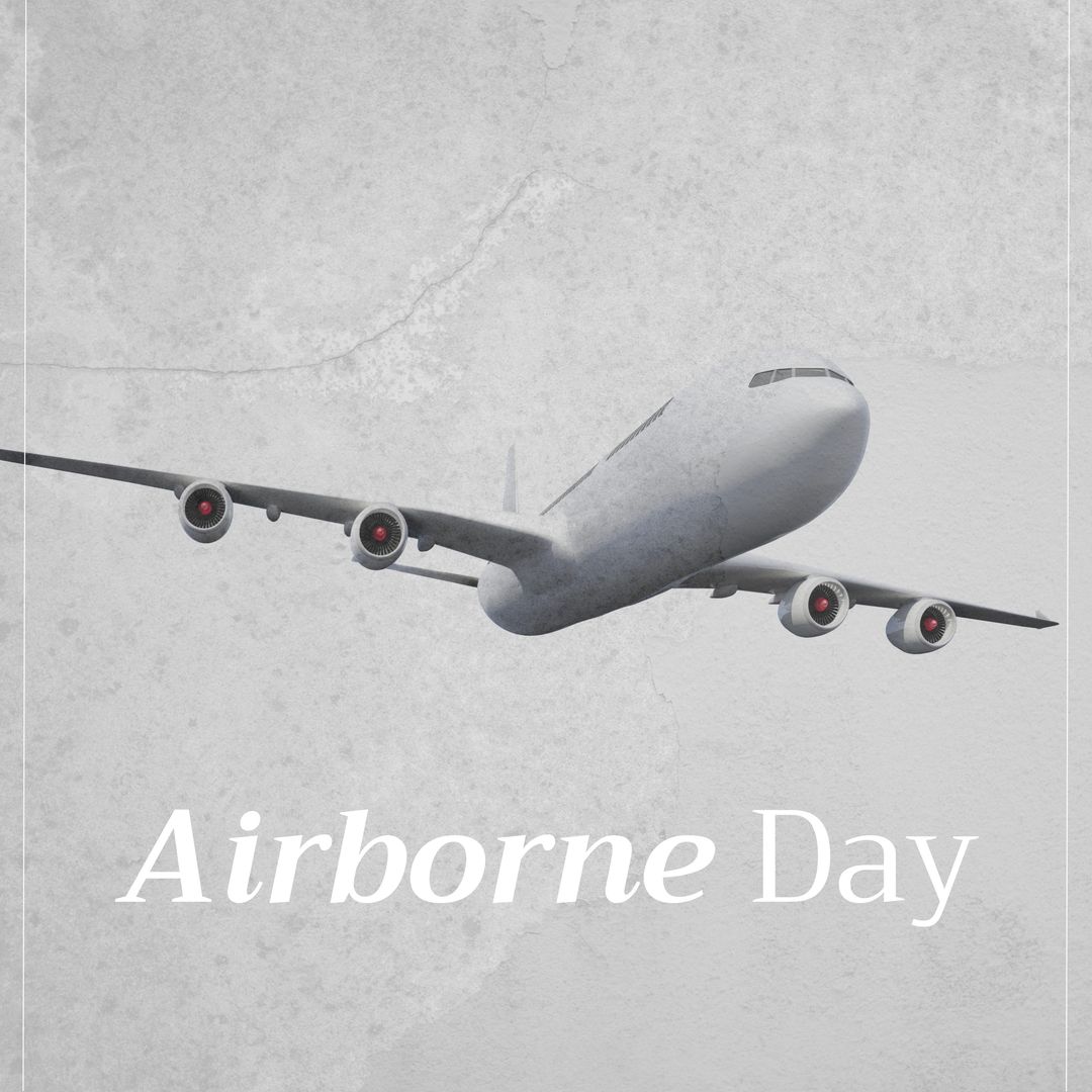 National Airborne Day Banner with Airplane Against Grunge Background - Download Free Stock Templates Pikwizard.com