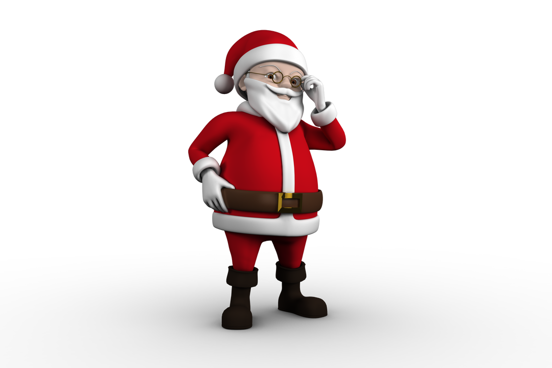 Transparent Cute Cartoon Santa Claus in Red Suit and Glasses - Download Free Stock Images Pikwizard.com