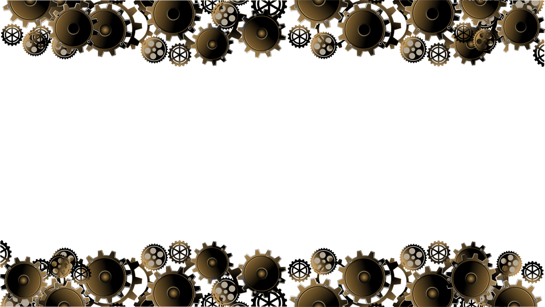 Transparent Mechanical Gear Frame with Steampunk Design