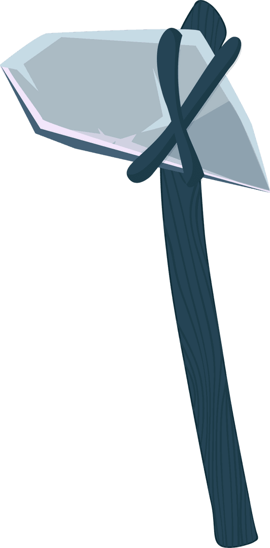 Flat Design Stone Pickaxe on Transparent Background