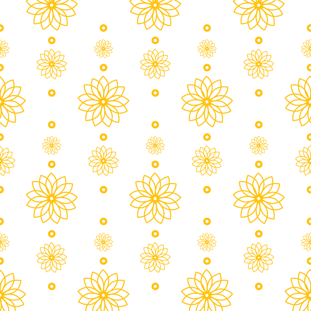 Yellow Floral Pattern Transparent Background Illustration