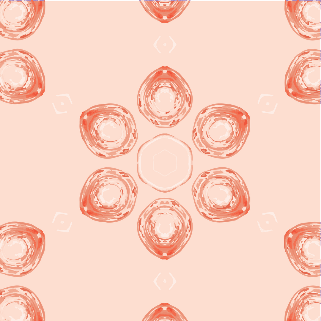 Red Floral Pattern on Pink and Transparent Digital Design