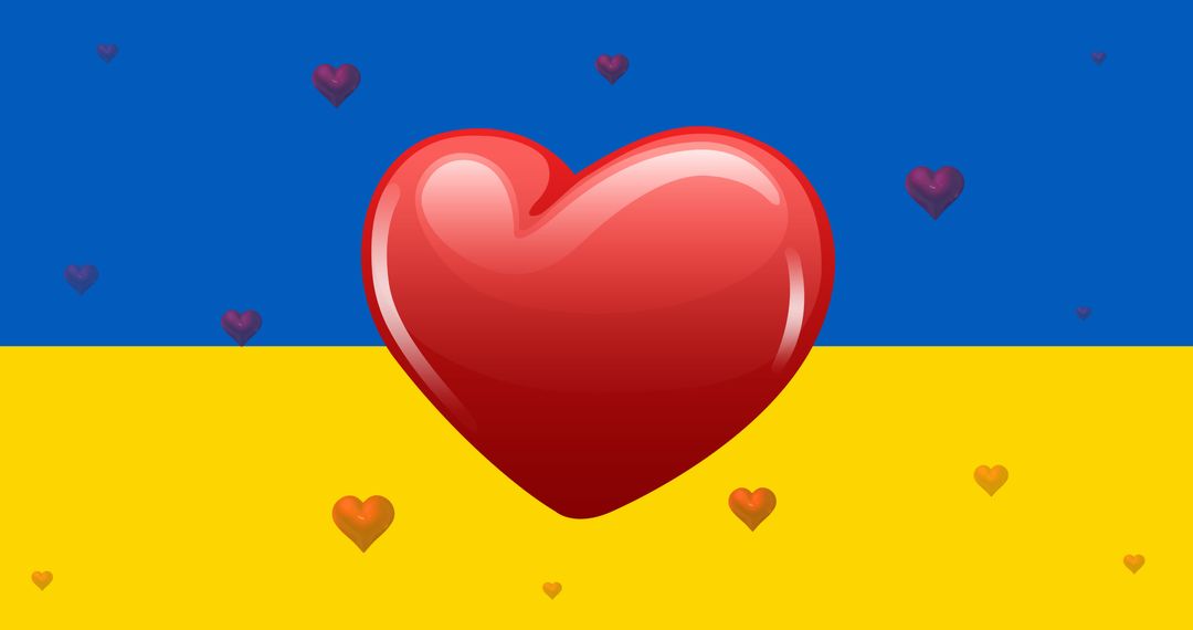 Hearts Beating Over Ukraine Flag Symbolizing Support - Free Images, Stock Photos and Pictures on Pikwizard.com