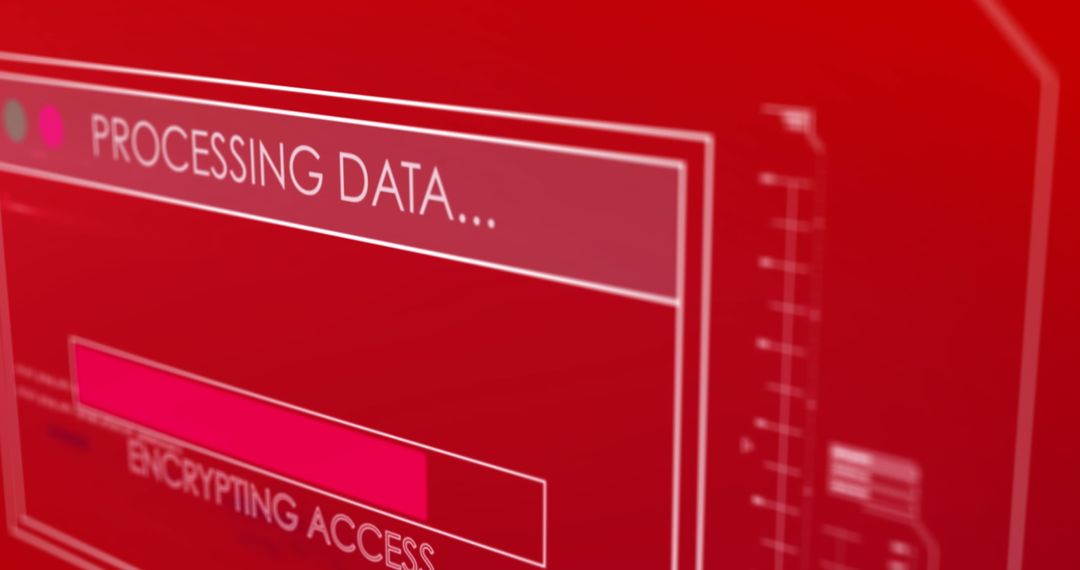 Data Encryption Display on Red Overlay