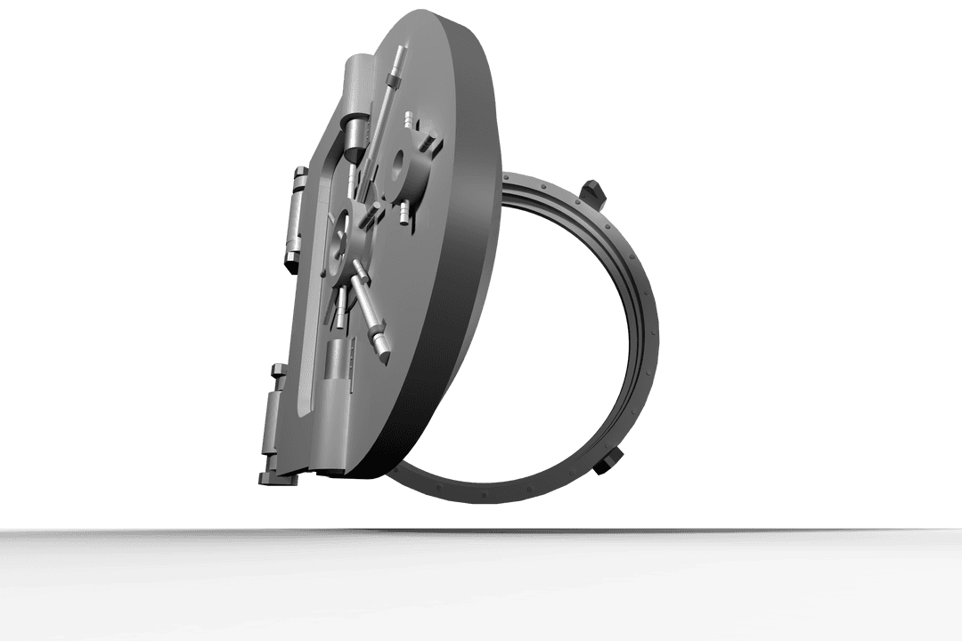 Transparent Secure Hard Metal Safe Door Illustration Vector