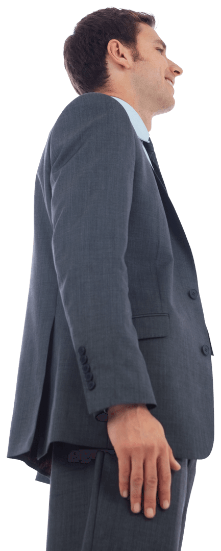 Smiling Caucasian Businessman on Transparent Background Isolated