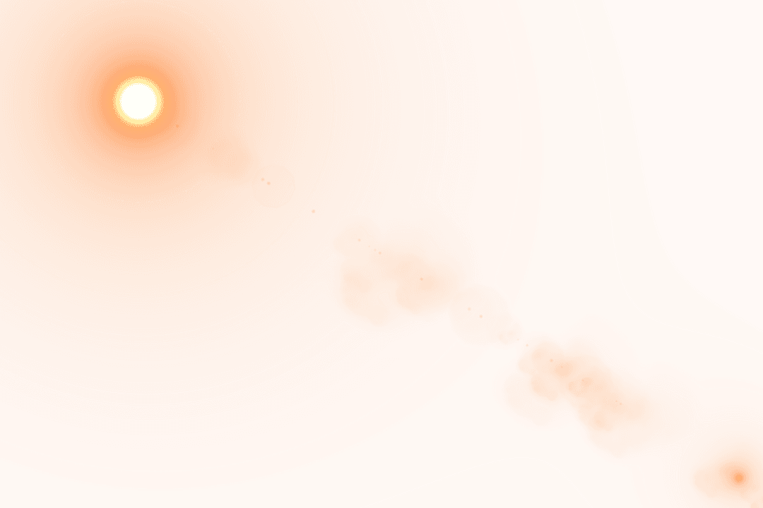 Orange Abstract Light on Transparent Background