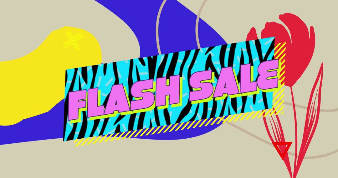Retro Flash Sale Banner with Abstract Background