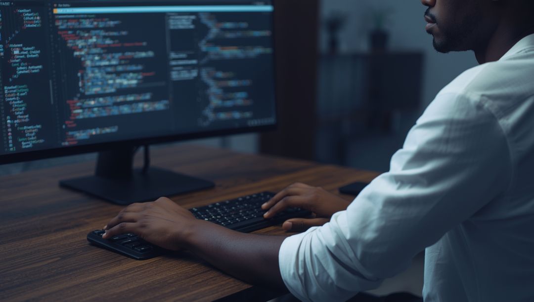 Focused Developer Programming Black Office Desk