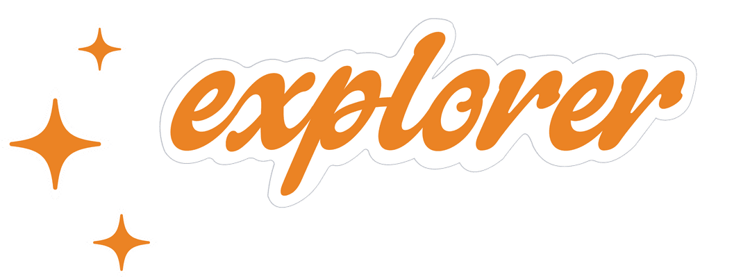 Dynamic Explorer Text Sticker on Transparent Background