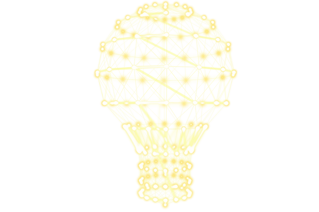 Abstract Yellow Pattern Light Bulb on Transparent Background