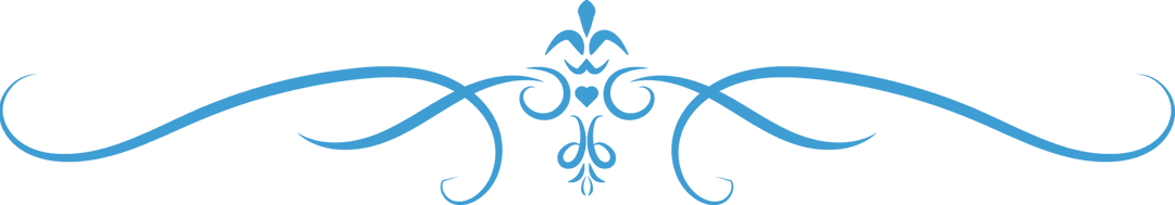 Blue Decorative Flourish Element on Transparent Background
