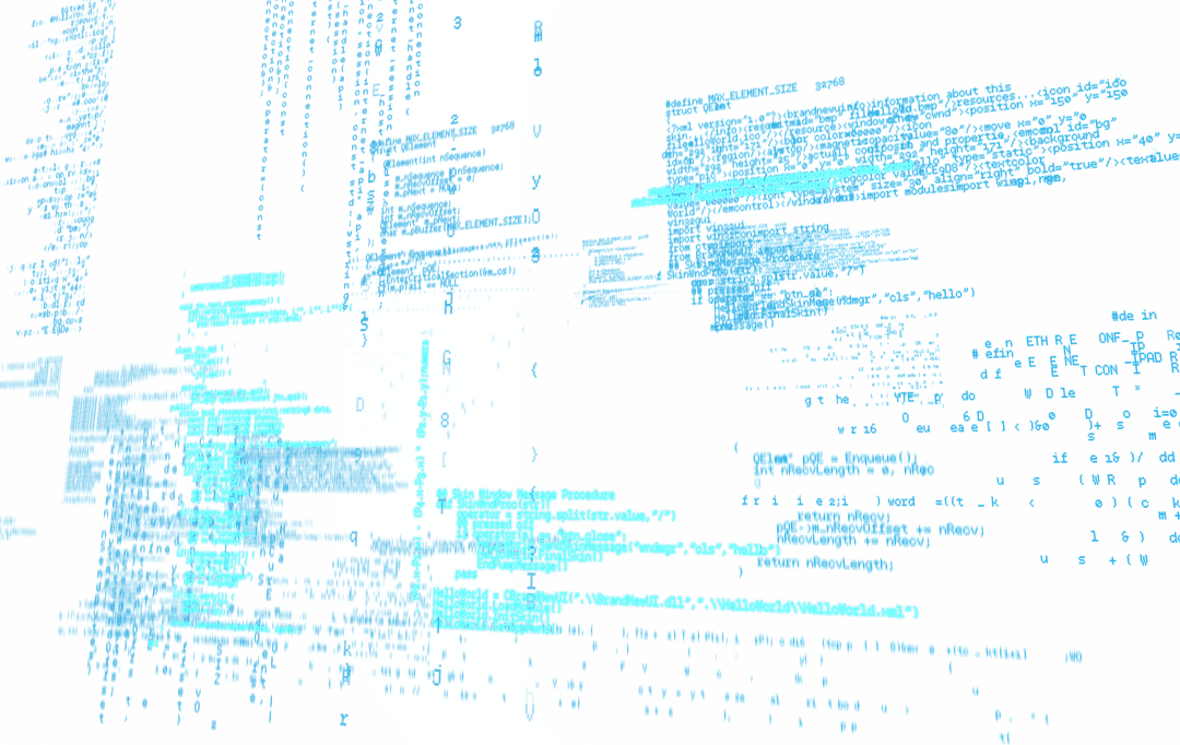 Transparent Blue Data Processing Dynamic Digital Composition
