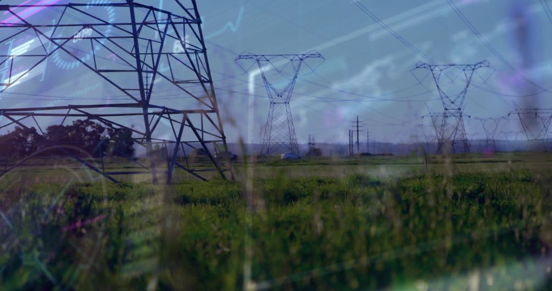 Electricity Transmission Lines Over Grasslands with Digital Interface Concept