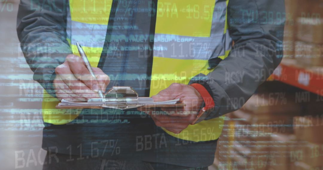 Warehouse Operations Amidst Financial Data Overlays