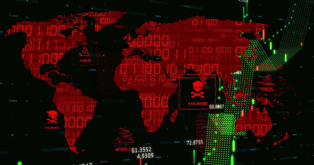 Global Cyber Threats and Malware Risks Conceptual Map