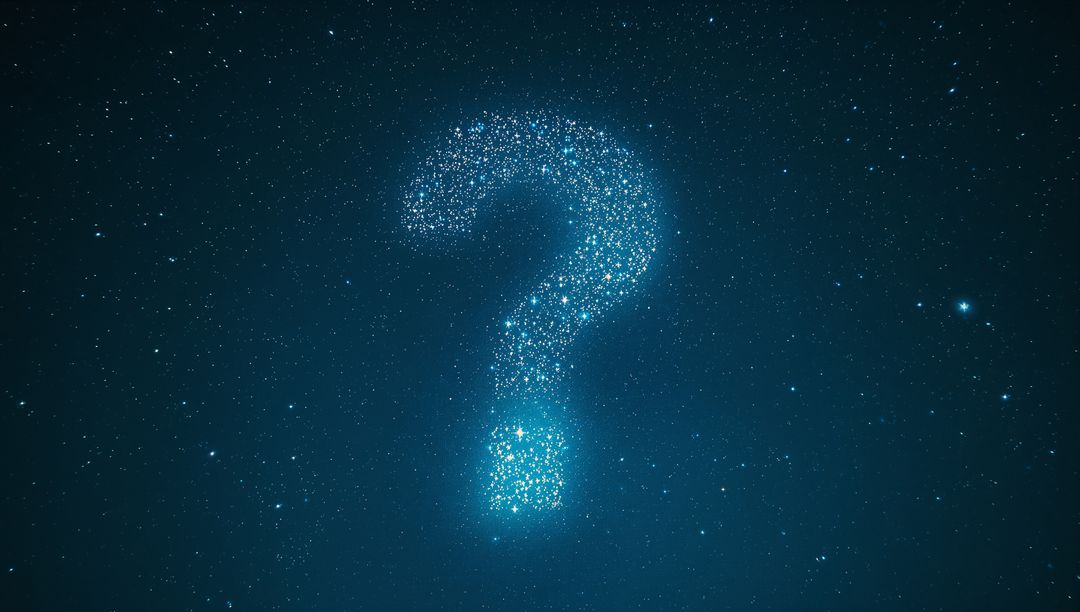 Sparkling Question Mark in Starry Night Sky