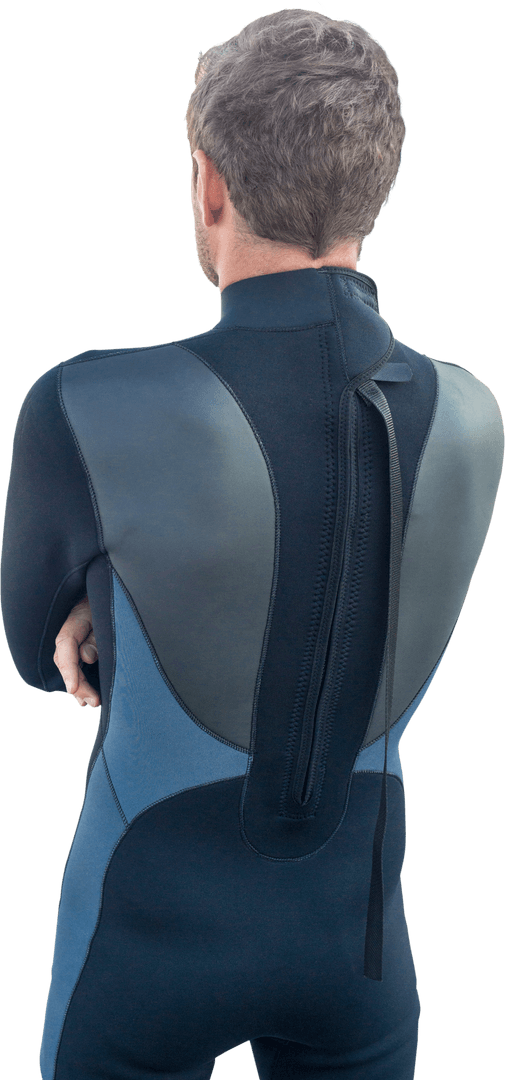 Transparent Image of Caucasian Male Surfer in Wetsuit