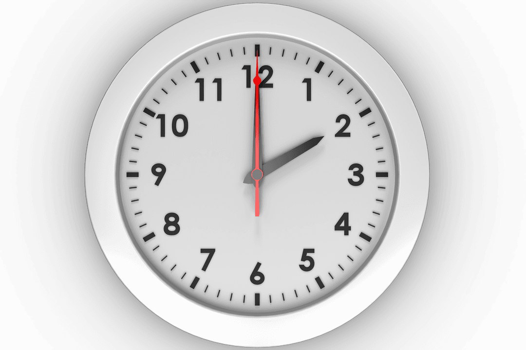 Transparent White Clock Illustration for Time Concept Design