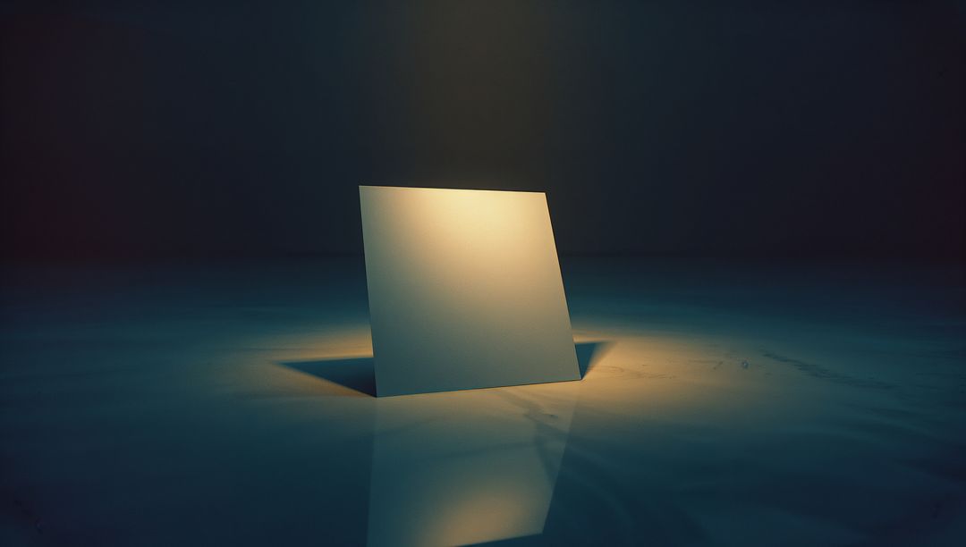 Abstract Geometric Light Panel Reflecting Mood in Dark Space