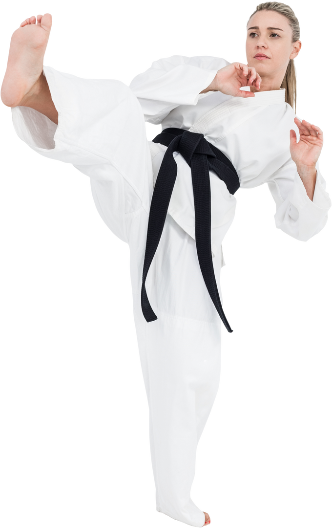 Female Martial Artist Practicing Powerful Judo Kick - Download Free Stock Images Pikwizard.com