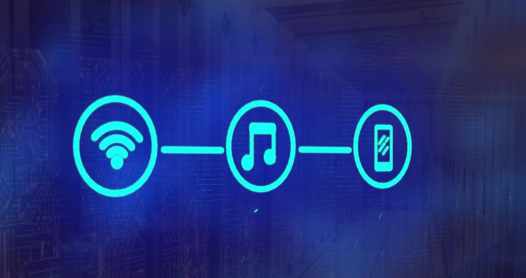 Digital Interface Icons Connect Music Technology