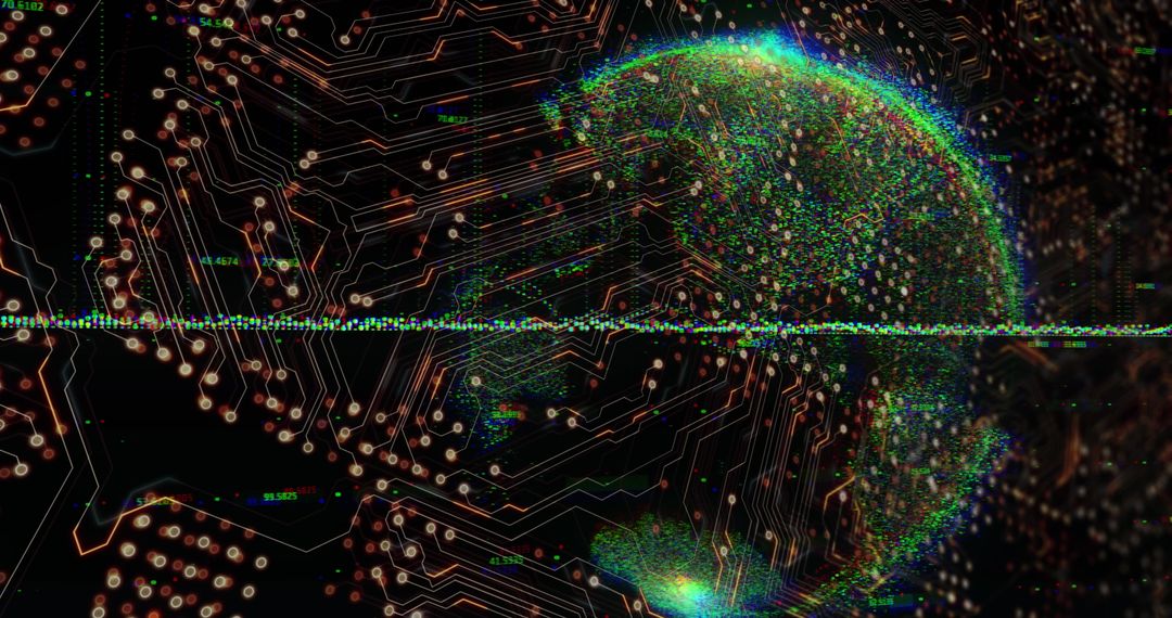 Global Digital Data Concept on Circuit Board