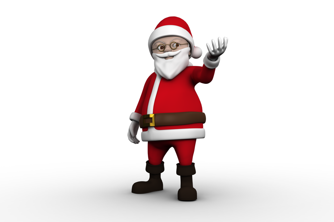 Transparent Cute Cartoon Santa Claus Waving - Download Free Stock Images Pikwizard.com